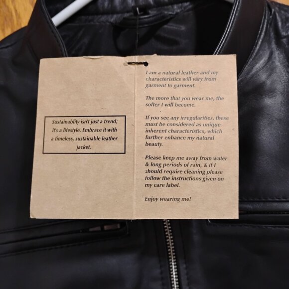 Dodge Women’s Black Biker Genuine Leather Jacket Size L - Picture 5 of 15